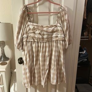 Abercrombie & Fitch ruched checkered mini dress SZ XLP. Good condition.